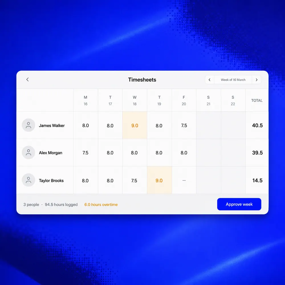 Timesheets preview